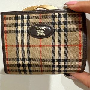 Burberry Nova Check Monogram Kiss Lock Wallet